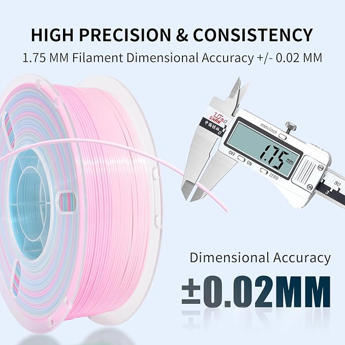 RAMBERY PLA Rainbow 3D Printer Filament Fast Color Change, PLA Filament Vacuum Packaging, 1.75mm 1kg(2.2lb), PLA Rainbow Apple Color