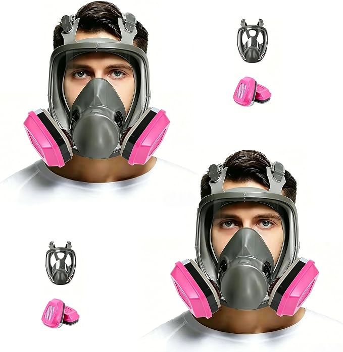 Full Facepiece with Filters, for Painting, Car Spraying, Chemicals, Dust, Gas, Welding, Woodworking, Sanding