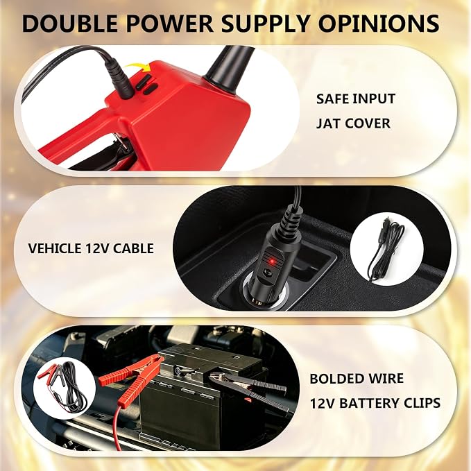 5GPM Fuel Transfer Pump with Auto-Stop & Hand Nozzle, 118'' pumping lift, fit different jug size and depth barrels,no adapters needed,portable gas pump,barrel pump for Gasoline, Diesel, Kerosene