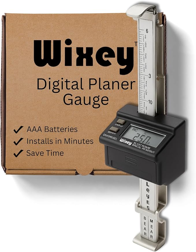 Wixey Digital Planer Gauge – Electronic Digital Readout & Thickness Measuring Tool – Accurate Calibration & Digital Dimensions – Perfect Portable Planer Accessory for Woodworking Upgrade