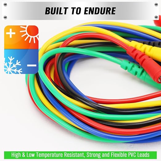 SWANLAKE 43-Piece Back Probe Kit, 30A Multi-Angle Test Probe, 4mm Banana Plug to Copper Alligator Clips, U-Shaped Connectors, Automotive Electrical Circuit Diagnosis Car Repairing Tools