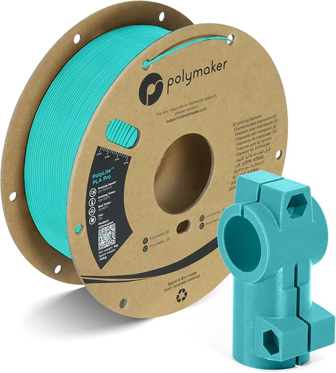 Polymaker PLA PRO Filament 1.75mm 1kg, Tough & High Rigidity Polymaker Teal 3D Printing Filament, PolyLite PLA PRO High Speed, Print with Most 3D Printers