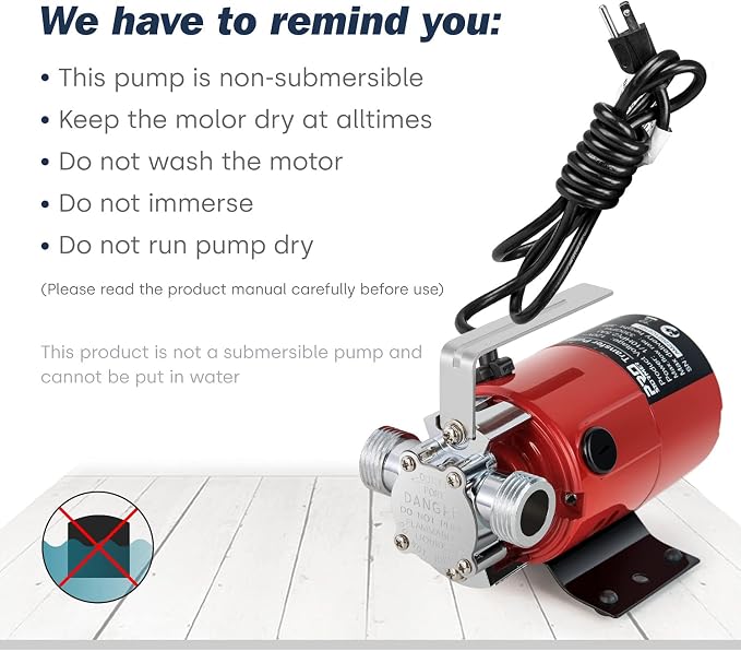 Utility Pump, Prostormer 1/10HP 120V Mini Portable Electric Water Transfer Pump 330GPH Plumbing Equipment with Water Hose Kit Great for Yard, Garden, Pool Draining