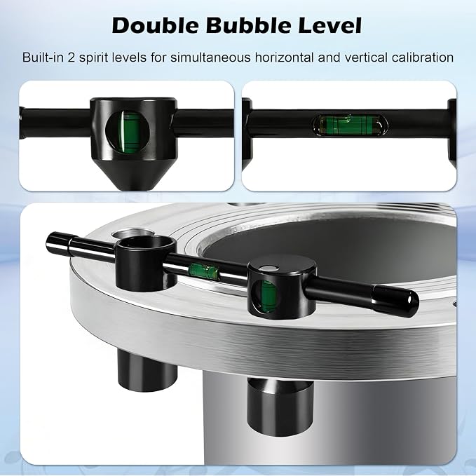 Threaded Pipe Flange Aligner and Leveler Tool, Fits Flanges with Holes from 1/2" to 1-7/16" Diameter,1-Pack with Built-in Horizontal and Vertical Bubble Levels (1)