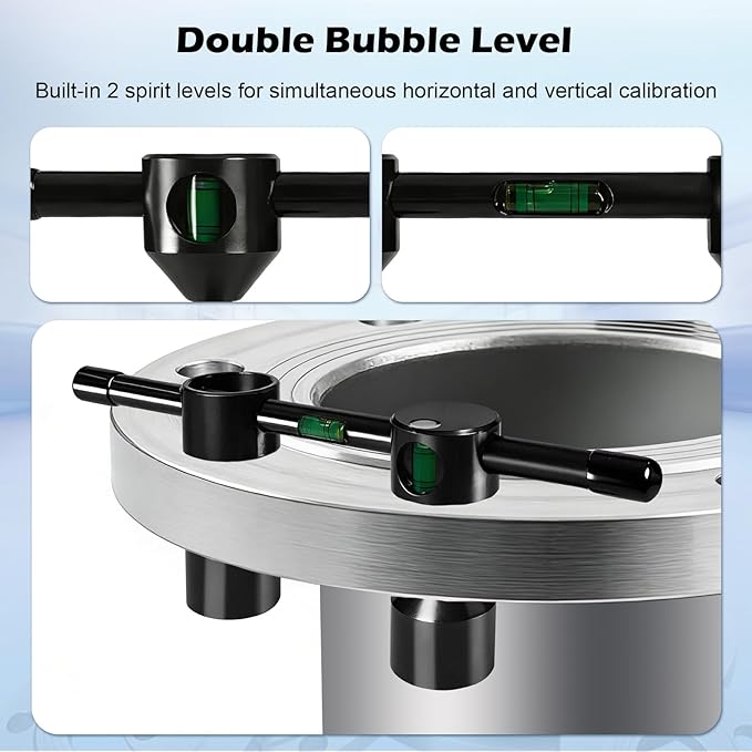 Threaded Pipe Flange Aligner and Leveler Tool – 2-Pack with Built-in Horizontal & Vertical Bubble Levels, Fits Exhaust, Pump & Pipe Flanges 1/2" to 1-7/16"