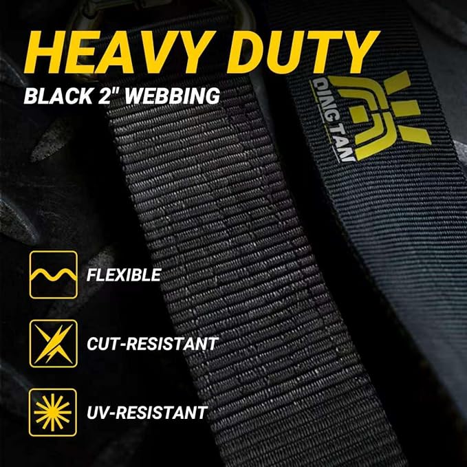 Car Tie Down Straps for Trailers, 4 Pack 2" x 96" Heavy Duty Car Hauler Ratchet Straps, 10,000 lbs Break Strength, Latch J-Hooks & 2" x 36" Axle Straps for Cars, SUVs, Trucks, ATVs & UTVs, Black