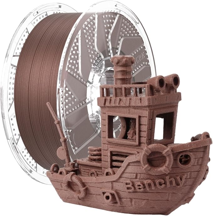 Chitu Systems Wood PLA Filament 1KG, Real Walnut Wood Fibers Filled 3D Printer Filament, Using Reusable Spool Compatible with Bambu Lab Refill Filament,1.75mm +/- 0.02mm, Fits for Most FDM 3D Printers