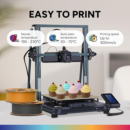 OVERTURE Matte PLA 1.75mm, Low Warp & Smooth Finish 3D Printer Filament | Frosted Matt Finish Hides Layer Lines, 1kg Spool (2.2lbs) Cardboard Spool, Fit Most FDM Printer (Matte Orange)