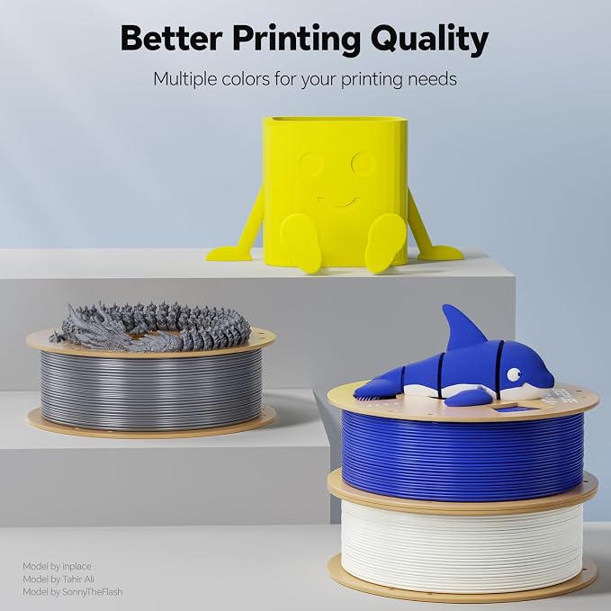 Rapid PLA Plus Filament 1.75mm, High Speed 3D Printer Filament Up to 600mm/s, PLA+ Filament Dimensional Accuracy +/- 0.02 mm Fits Most FDM 3D Printer, Cardboard Spool 2 Pack 1kg Black