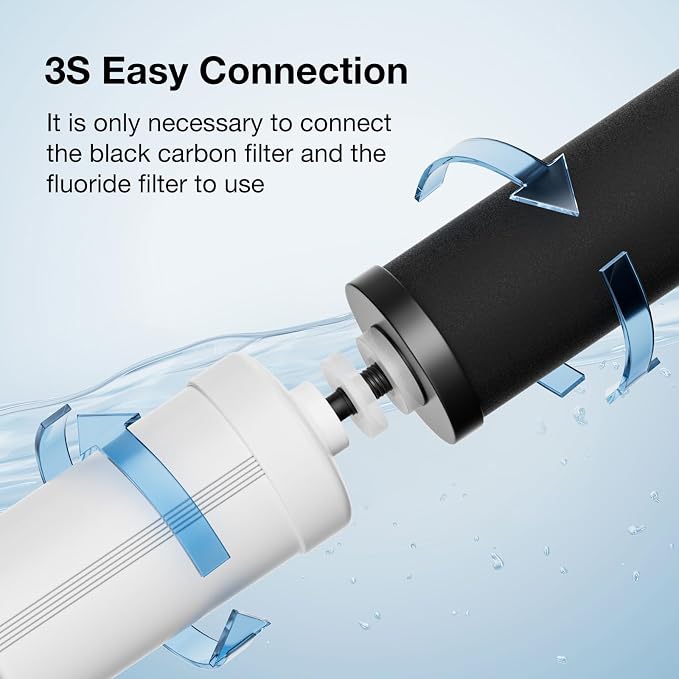 Gravity Water Filters Replacement for Berlky BB9-2 & PF-2 Fluoride Filters Combo Packs, 7-Stage Filtration, NSF/ANSI 42 & 372 Certified, Gravity Filters Compatible with Berlky Systems (4 Pack)