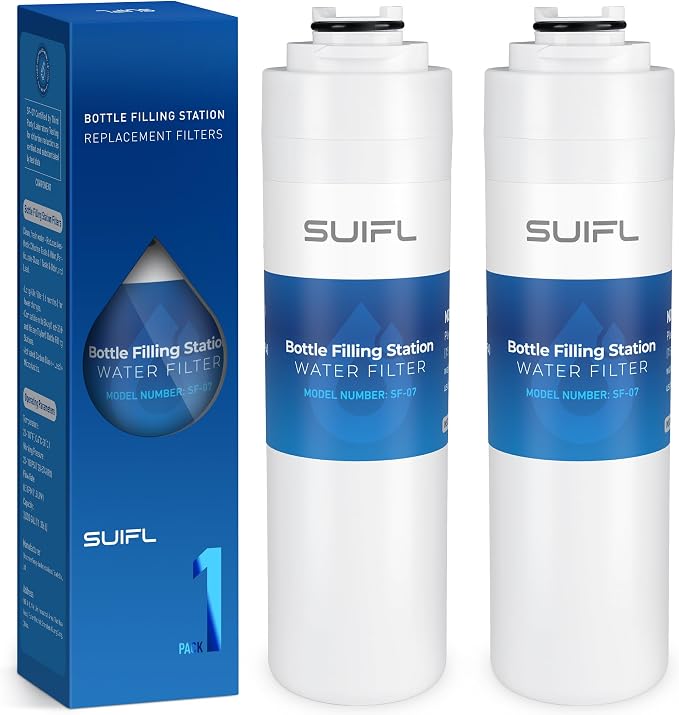 51300C Water Filter Replacement for Elkay ERF750, Halsey Taylor 55898C, Compatible with Universal Filtration Kit EWF3000, HWF3000, Elkay LZS8WSLK, 2 Pack (NO CHIP)