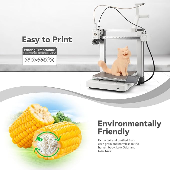 3DHoJor PLA Pro (PLA+) Filament 1.75mm, 3D Printer Filament, Cardboard Spool, +/- 0.03mm Accuracy, Beige, 1kg