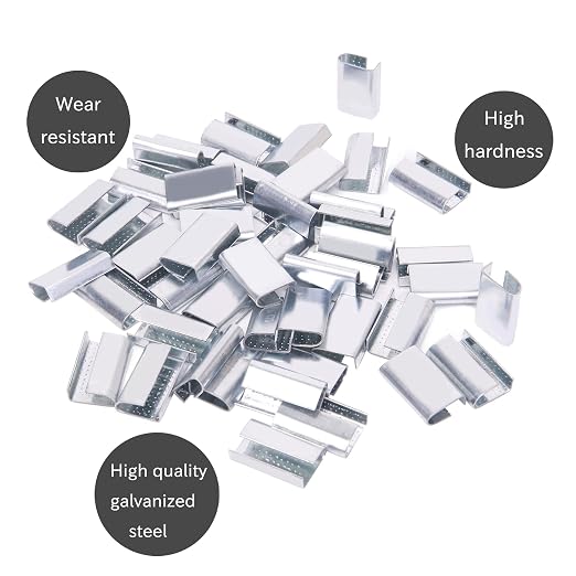 Packaging Strapping Open Serrated Seals for 5/8" Strap Width Polyester (PET) Strapping (Pack of 100)