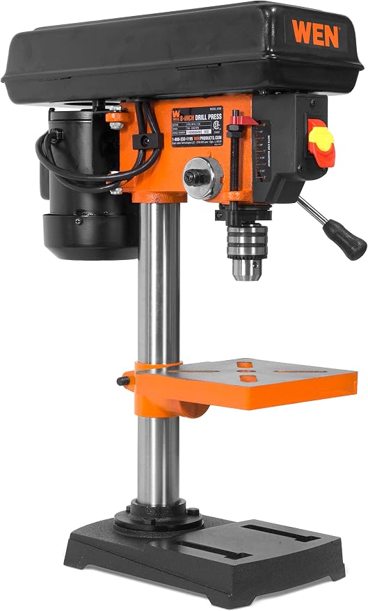 WEN 4206T 2.3-Amp 8-Inch 5-Speed Cast Iron Benchtop Drill Press & DPA423 3 in. Drill Press Vise