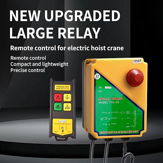 Electric Hoist, 1320 lbs 110V Electric Winch with 328 ft Wireless & 14 ft Wired Remote Control,Single/Double Slings, 40 ft Single Cable Lifting Height, Lift Hoist for Garage Warehouse Factory