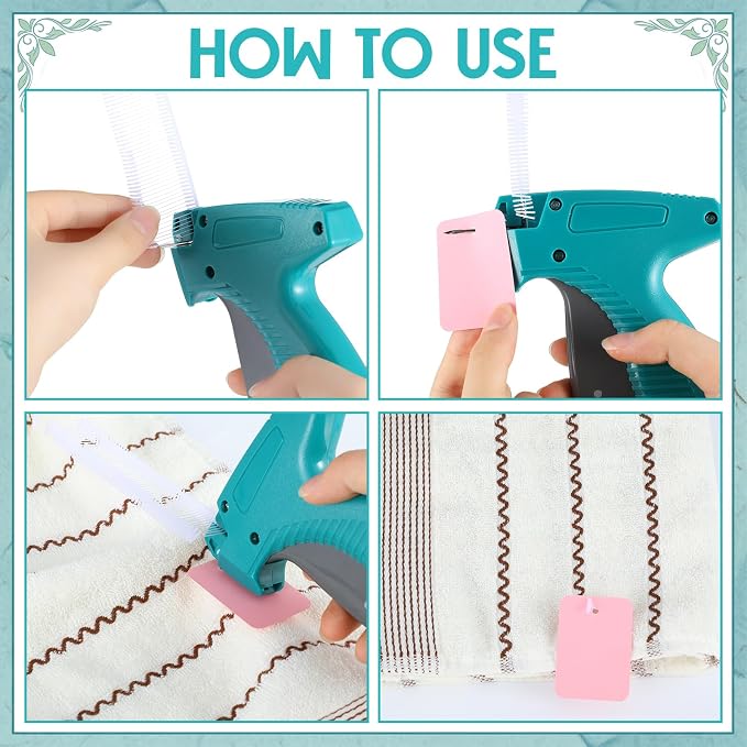 Honoson 2006 Pcs Clothing Price Tags with Gun Set Including Garment Price Tag Attacher with 5 Steel Needles 500 Clothing Label 1500 Plastic Fasteners Barbs(Colorful)