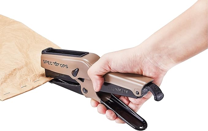 Spec Ops Tools Heavy Duty Plier Stapler for Packaging, Compatible with 3/8" and 1/4" Leg Length Staples, 45 Sheet Capacity, All-Metal