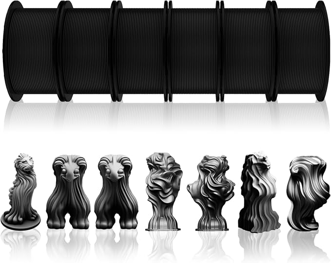 Pangda 3D Printer Filament Pla Bundle 1.75mm Multicolor, ±0.02mm Dimensional Accuracy, 3D Printing Filament for DIY Projects, Holiday Crafts(1.5 kg,Black Color)