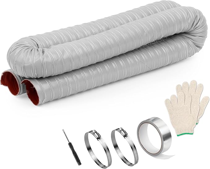 NOWBALL 4in Automotive Air Duct Hose, Length 4 Meter-13.3ft, 4" Silicone Flexible Cooling Ducting, 101mm High Heat Brake Exhaust Hose for Car, Garage, Dryer Air System Gray