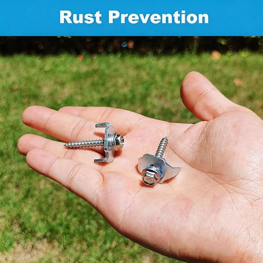Wire Wood Fencing Fasteners Staple, Fence Nails Clips Post Screw for Wire Mesh and Woven Fencing, Quickly Install with Power Drill (Stainless Steel)