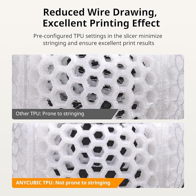 ANYCUBIC TPU Filament 1.75mm, 95A Soft Flexible 3D Printer Filament, Dimensional Accuracy +/- 0.03mm, Print with Most FDM 3D Printers, 1KG Spool, Clear Orange