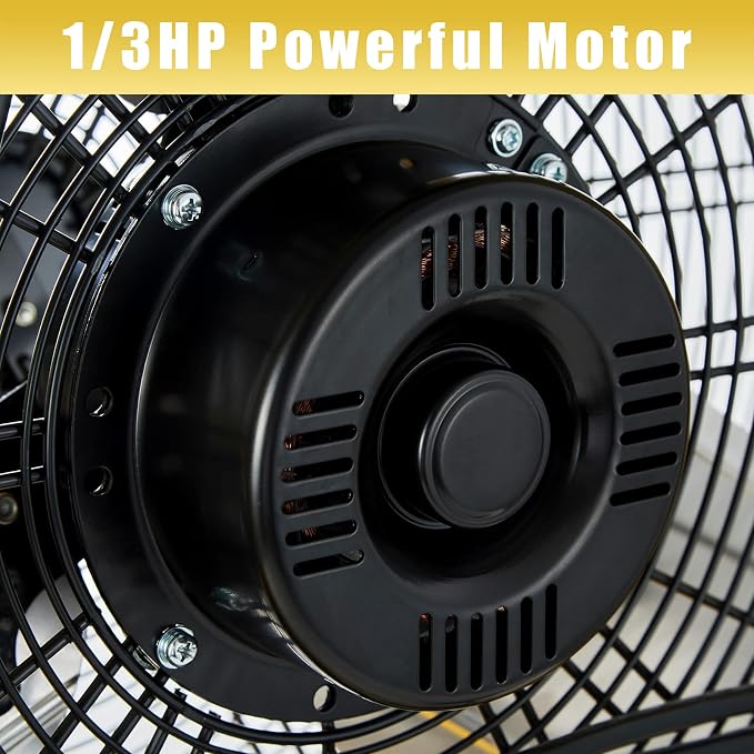 HiCFM 13000 CFM 30 inch Heavy Duty High Velocity Barrel Floor Drum Fan With Powerful 1/3HP Motor, 9ft Cord, 5in Solid Wheels for Workshop, Garage, Commercial or Industrial rooms - UL Safety Listed
