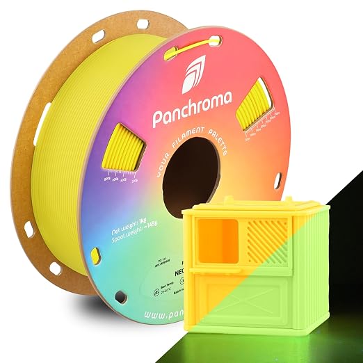 Polymaker Panchroma Fluorescent PLA Filament 1.75mm for 3D Printing, Yellow | Neatly Wound, Neon PLA 1kg, Easy Print & Smooth Feeding, Compatible with Bambu Lab & Most 3D Printers