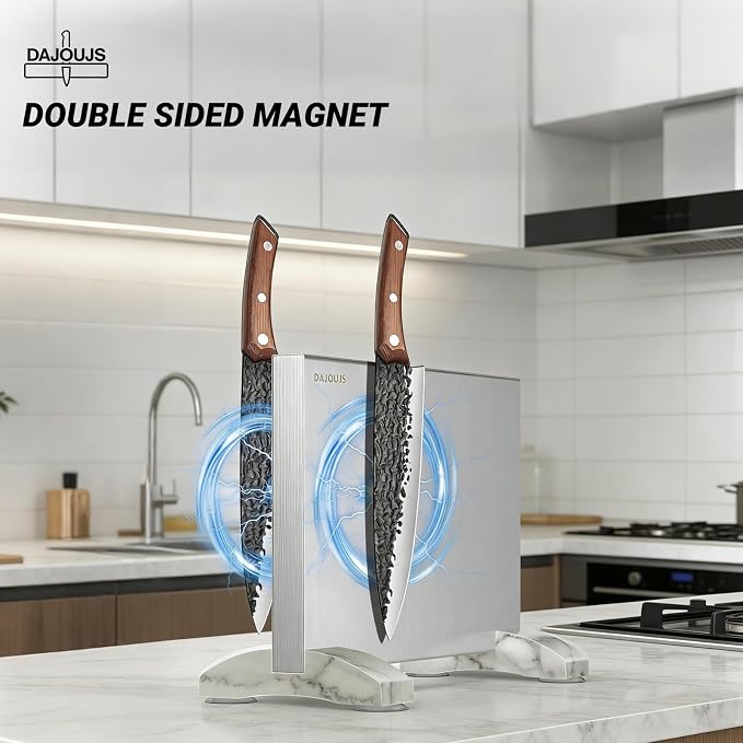 Magnetic Knife Holder, Magnetic Knife Block without Knives, Strong Double Sided Magnet Knife Storage Strip for Kitchen Counter