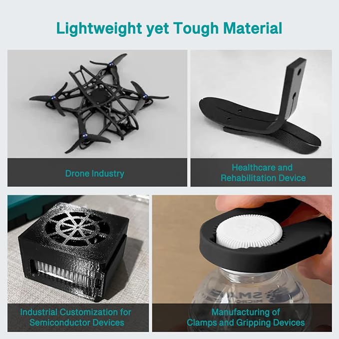 YXPOLYER Carbon Fiber Nylon Filament 3D Printer Filament PA6-CF Filament 1.75mm 1kg with PC Spool, PA6 CF 3D Printing Filament