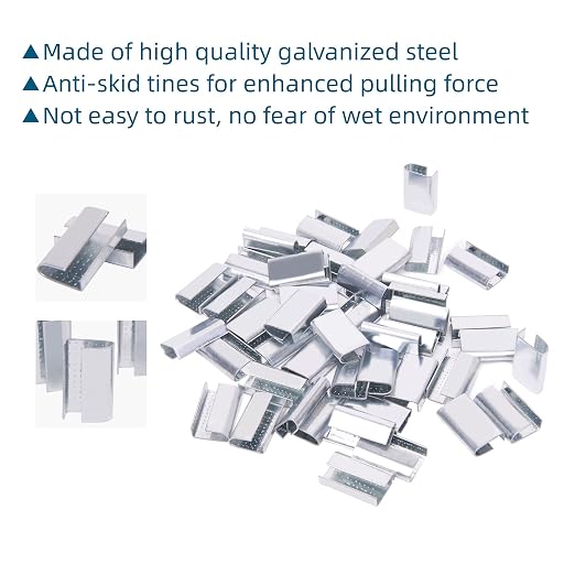Packaging Strapping Open Serrated Seals for 5/8" Strap Width Polyester (PET) Strapping (Pack of 100)