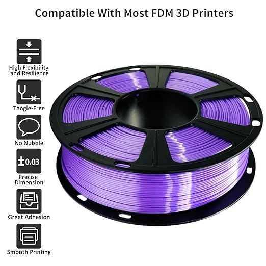 GIANTARM 3D Printer Filament, Silk Purple Pla Filament, 1Kg(2.2lbs) Spool, 1.75mm Dimension Accuracy +/- 0.03mm, 3D Printing Filament