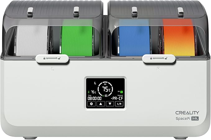 Creality Filament Dryer 4 Spools, Space Pi X4L Filament Storage Box, Dual Heating Chambers Dual 200W PTC Heats, Fast Drying Moisture-Free Storage, for PLA, PETG, TPU, ABS 1.75/2.85mm
