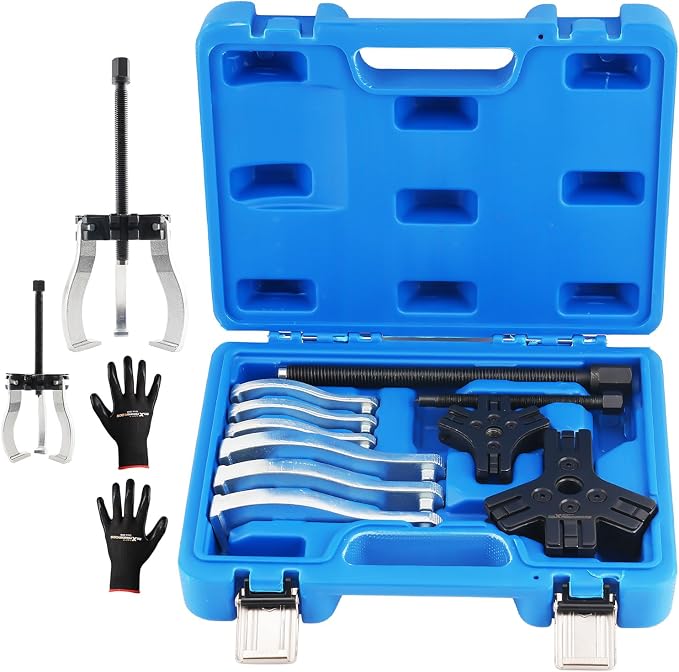 maXPeedingrods 2 or 3 Jaw Gear Puller Set, 3" and 7" Pulley Puller Tool, 2 Pcs External and Internal Ratcheting Puller Set