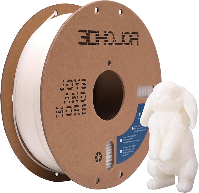 3DHoJor PLA Filament 1.75mm 3D Printing Filament PLA Lite 1kg Cardboard Spool (2.2lbs), Fit Most FDM 3D Printer,Dimensional Accuracy +/- 0.03 mm,Vacuum Packaging-Natural