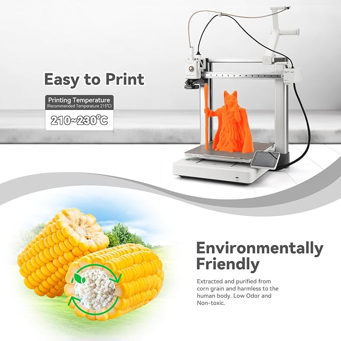 3DHoJor PLA Pro (PLA+) Filament 1.75mm, 3D Printer Filament, Cardboard Spool, Dimensional Accuracy +/- 0.03 mm Orange, 1kg