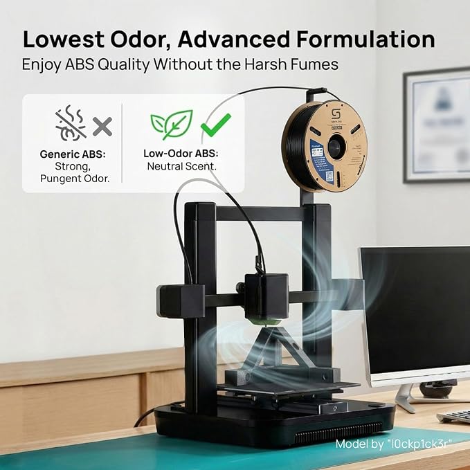 Siraya Tech Fibreheart ABS HT HF 3D Printer Filament – Premium Engineering-Grade ABS with 101°C Heat Resistance, High Flow for High-Speed Printing, Low Odor, for Functional Parts (1kg, Black)