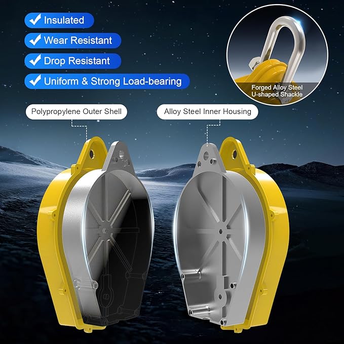 Self Retractable Lifeline Fall Protection Arrester 66FT Double Locking Roofing Safety Rope Lanyard Fall Arrest Gear, Dual Alloy Steel PPE shell Heavy Duty Hook Cable Wire
