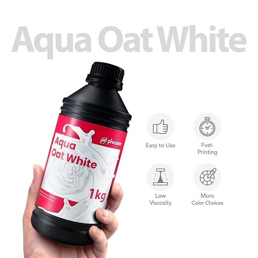 Phrozen Aqua Resin for 3D Printing, 405nm UV-Curing Photopolymer, Low Shrinkage, High Precision, Low Odor, Vivid Color, Non-Brittle, Fast Curing for LCD/DLP/SLA Printers (Oat White, 1KG)