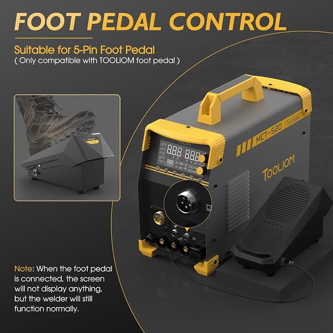 TOOLIOM MIG/TIG/CUT/Stick/Flux MIG/Spool Gun Welder 6 in 1 Multiprocess Welding Machine 110/220V Dual Voltage Aluminum Welding Machine Spool Gun Compatible