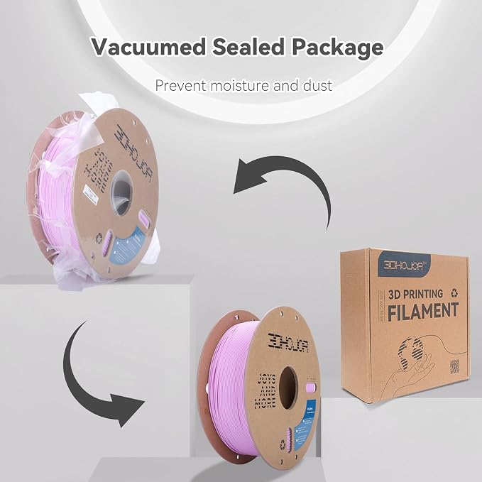 3DHoJor PLA Pro (Plus) Filament 1.75mm, 3D Printer Filament, Cardboard Spool 3D Printing Filament, Dimensional Accuracy +/- 0.03 mm, Lilac, 1kg