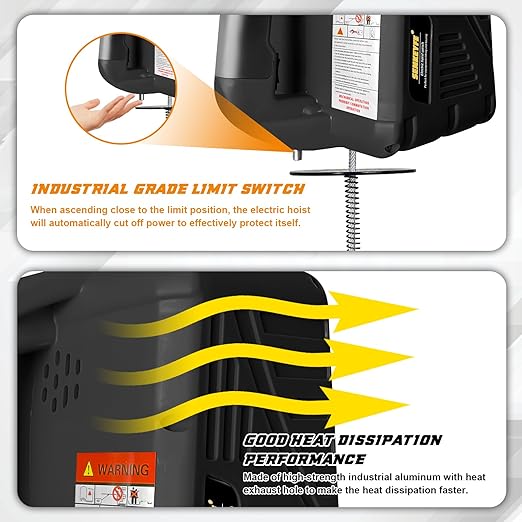 Power Electric Portable Hoist Winch 1100LBS, 3 in 1 Electric Cable Hoist 110V 25 FT with Lifting Strap, Electric Hoist Lift Ceiling Winch for Lifting Towing