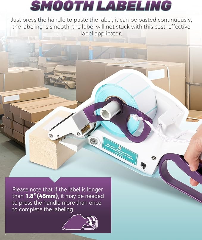 Label Applicator, Portable Barcode Applicator Gun Manual Label Applicator Round Square Flat Bottle Labeling Machine Hand Held Sticker Labeler for 1” 3” Label Core