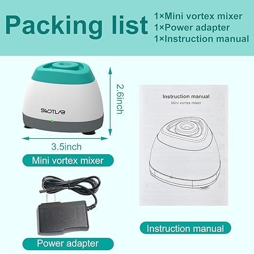 Mini Vortex Mixer 3500RPM, Touch Nail Polish Shaker Lash Glue Shaker, Lab Paint Shaker for Tattoo Ink Acrylic Paint Test Tubes, DC Brushless Motor, 3s Mix, Silicone Cap (Green)