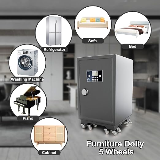 Furniture Dolly,Furniture Movers with 5 Wheels,Silent & 360° Rotating Wheels & Side Brake,2400 Lbs Capacity,Carbon Steel Panel Heavy Duty Dolly for Appliances,Sofas,Beds,Pianos