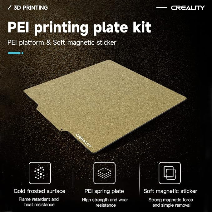 Creality Ender 3 Max Neo Bed Upgrade, PEI Sheet 310 x 320mm Removable Magnetic Flexible Texture Surface Heated Bed Plate Build Surface for CR-10S PRO/CR-10 V2/ CR-10 V3/ CR-X/CR-X Pro/Ender-3 Max