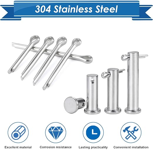 520Pcs Cotter Pin Assortment Kit - 304 Stainless Steel 24 Sizes Small Cotter Pin Set for Automotive, Trailer, Hitch Pin Lock System