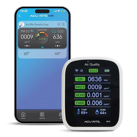 AcuRite Digital Indoor Thermometer and Hygrometer, Air Quality