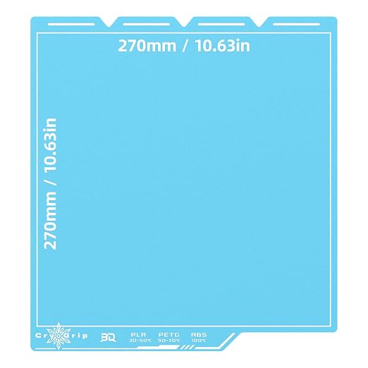 BIQU CryoGrip Pro Frostbite Cold Build Plate for Snap-Maker U1 3D Printer, Spring Steel Sheet, 276X301mm, Room Temperature Printing, Double-Sided