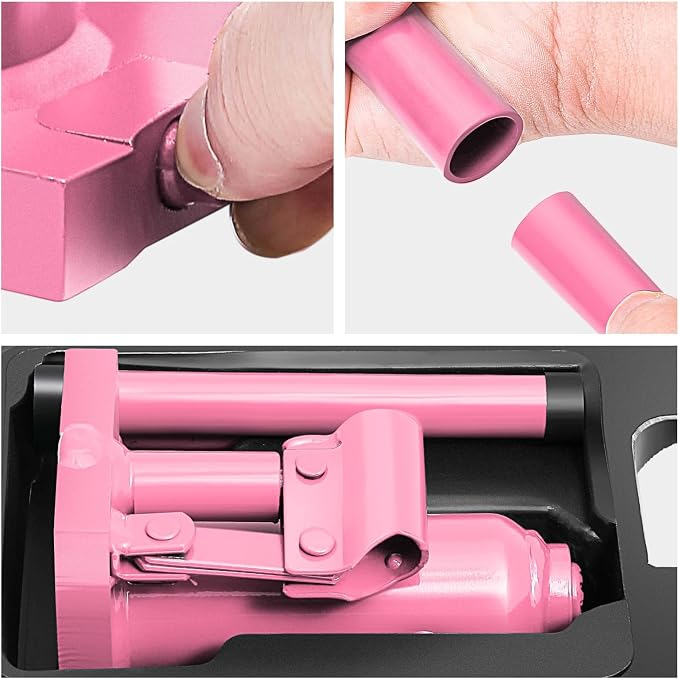 DNA Motoring 2 tons / 4409 lbs Lifting Automotive Welded Hydraulic Bottle Jack for Repair Vehicle, Pickup, Truck, w/Manual Handle, Pink, TOOLS-00346-PK