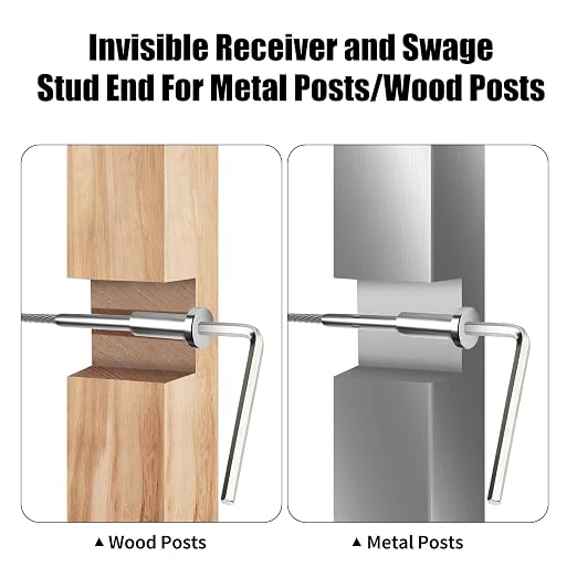 50 Pairs Invisible Cable Railing Kit，1/8" Stainless Steel Cable Railing Hardware with Invisible Receivers and Swage Stud End for Cable Railing - Easy Installation for Decks, Marine, and Interior Use